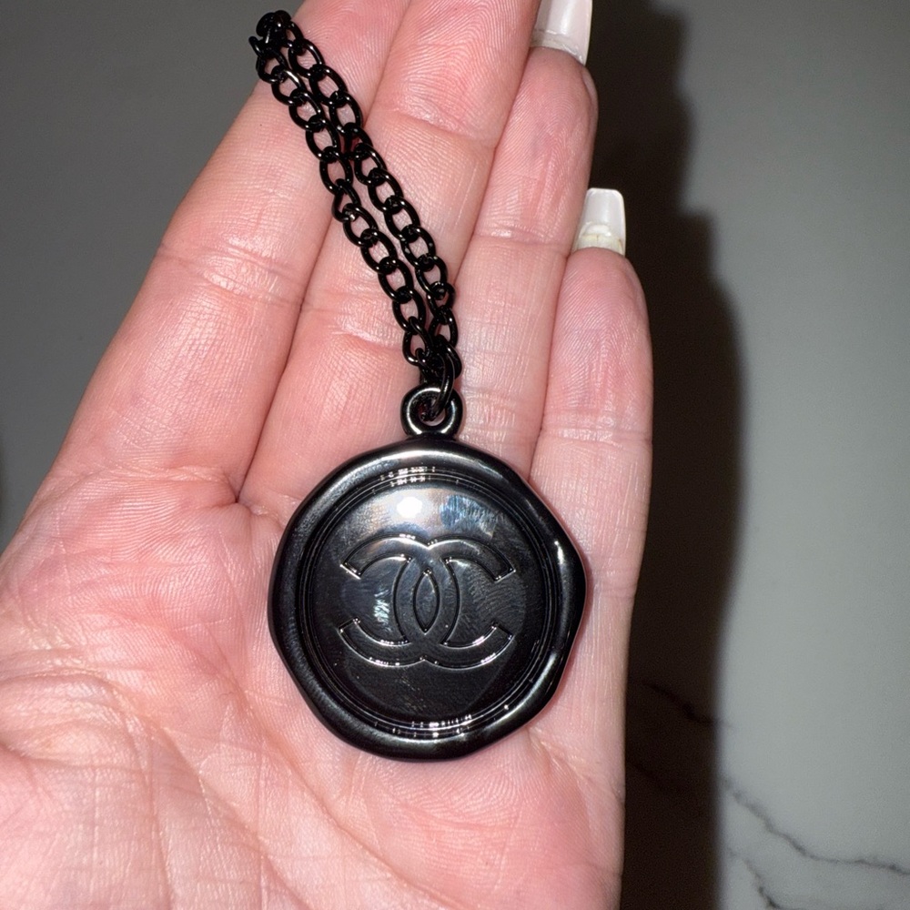 New Chanel Black Logo bag charm